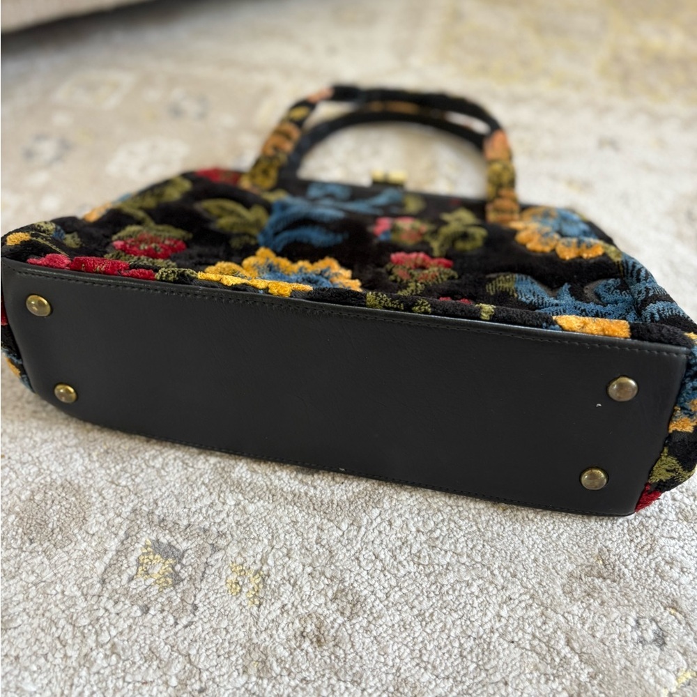 Vintage Large JR Florida Handbag Purse Carpet Bag Tapestry Floral Handbag - Picture 9 of 13